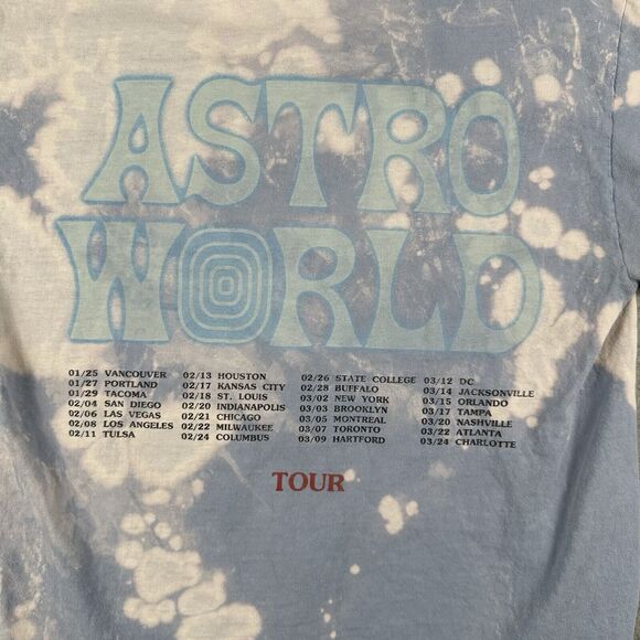 Astroworld Tour Shirt Men’s Small Blue Tie Died Travis Scott Wish You Were Here‎ - Picture 15 of 16